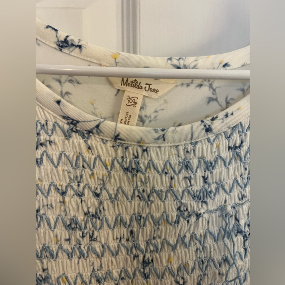 Smocked long sleeve shirt